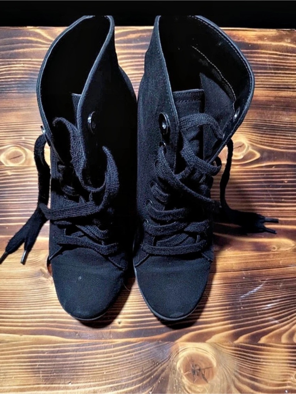 Black Lace-Up Heels